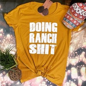 Doing Ranch S**t Mustard Graphic Tee Size XL(Fits like a Medium/Large) New